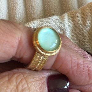 Anna Beck  green quartz cocktail ring